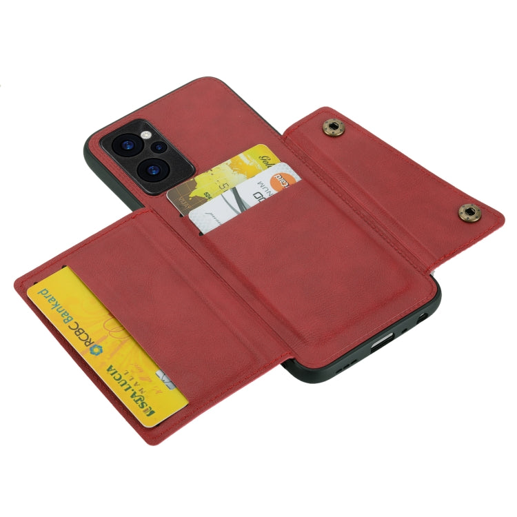 For OPPO Realme 9i Double Buckle PU + TPU Shockproof Magnetic Phone Case