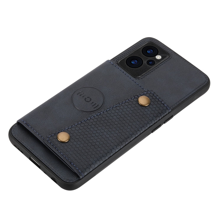 For OPPO Realme C35 Double Buckle PU + TPU Shockproof Magnetic Phone Case