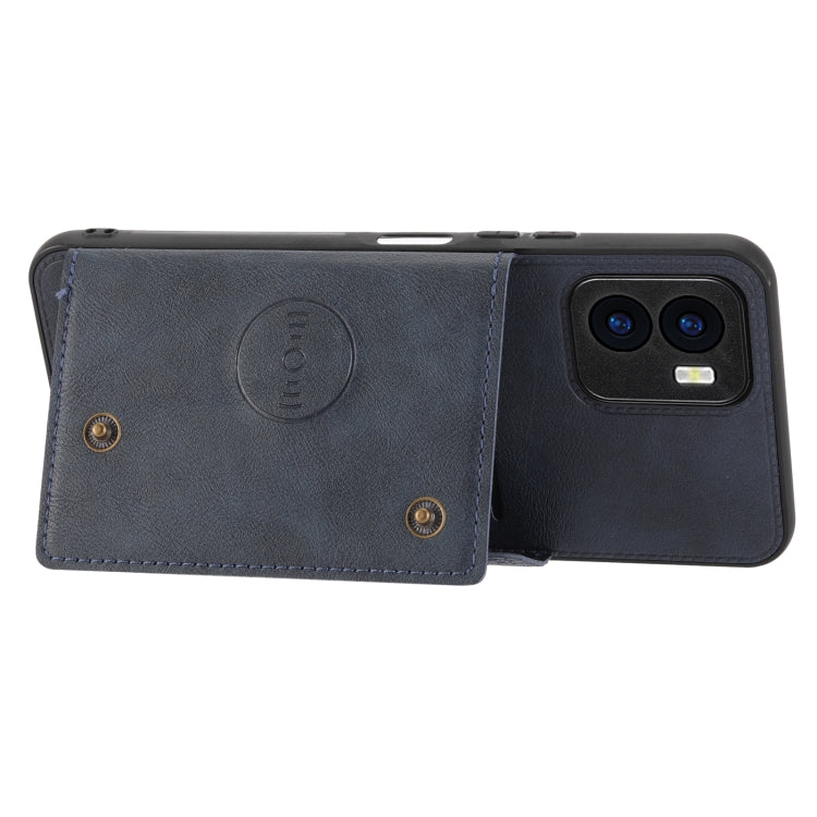 For vivo Y15s Double Buckle PU + TPU Shockproof Magnetic Phone Case