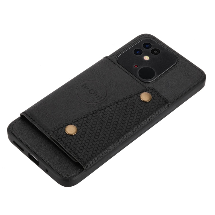 For Xiaomi Redmi 10C Double Buckle PU + TPU Shockproof Magnetic Phone Case