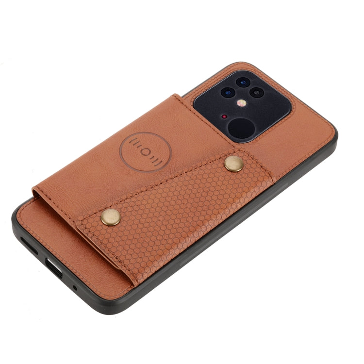 For Xiaomi Redmi 10C Double Buckle PU + TPU Shockproof Magnetic Phone Case