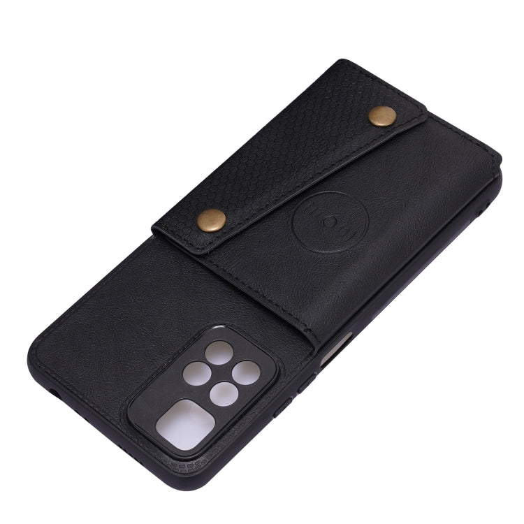 For Xiaomi Redmi Note 11 5G Chinese Double Buckle PU + TPU Shockproof Magnetic Phone Case