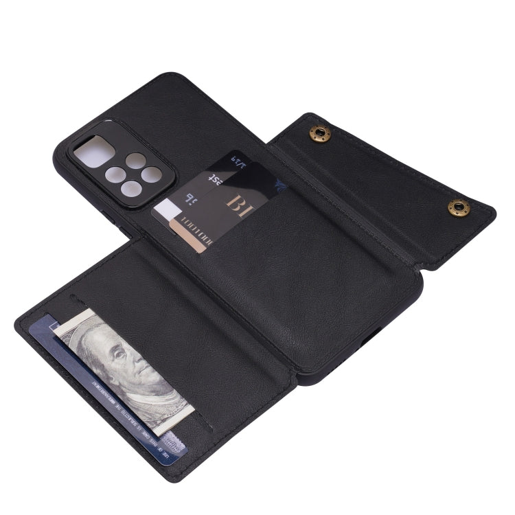 For Xiaomi Redmi Note 11 5G Chinese Double Buckle PU + TPU Shockproof Magnetic Phone Case
