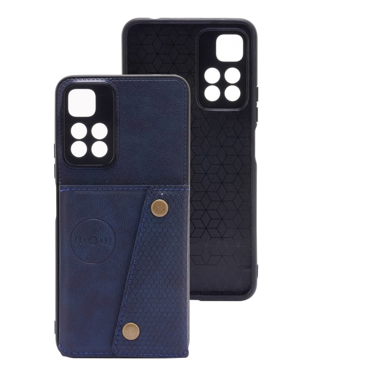 For Xiaomi Redmi Note 11 5G Chinese Double Buckle PU + TPU Shockproof Magnetic Phone Case