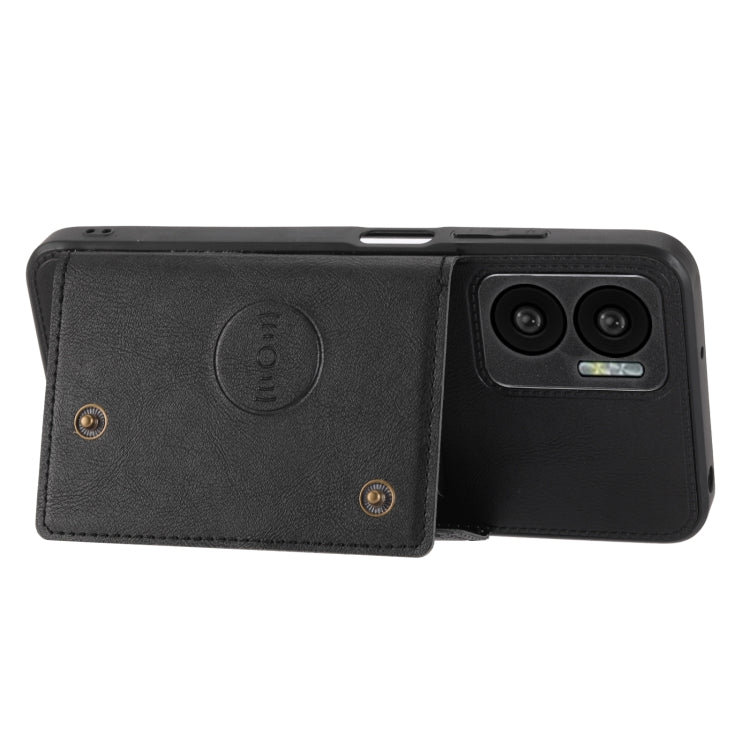 For Xiaomi Redmi Note 11E Double Buckle PU + TPU Shockproof Magnetic Phone Case