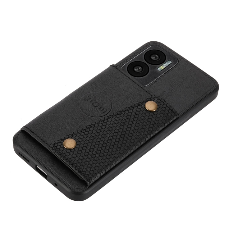 For Xiaomi Redmi Note 11E Double Buckle PU + TPU Shockproof Magnetic Phone Case