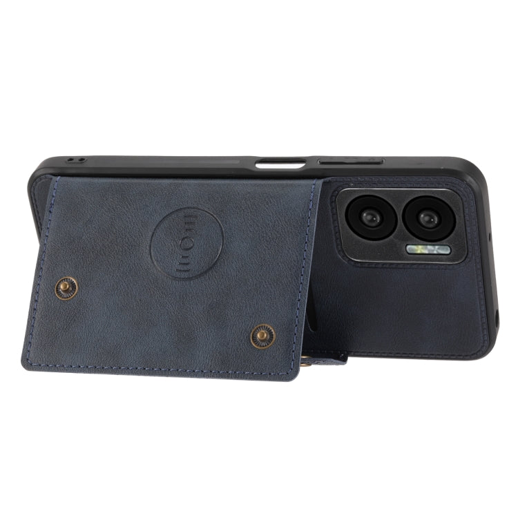 For Xiaomi Redmi Note 11E Double Buckle PU + TPU Shockproof Magnetic Phone Case