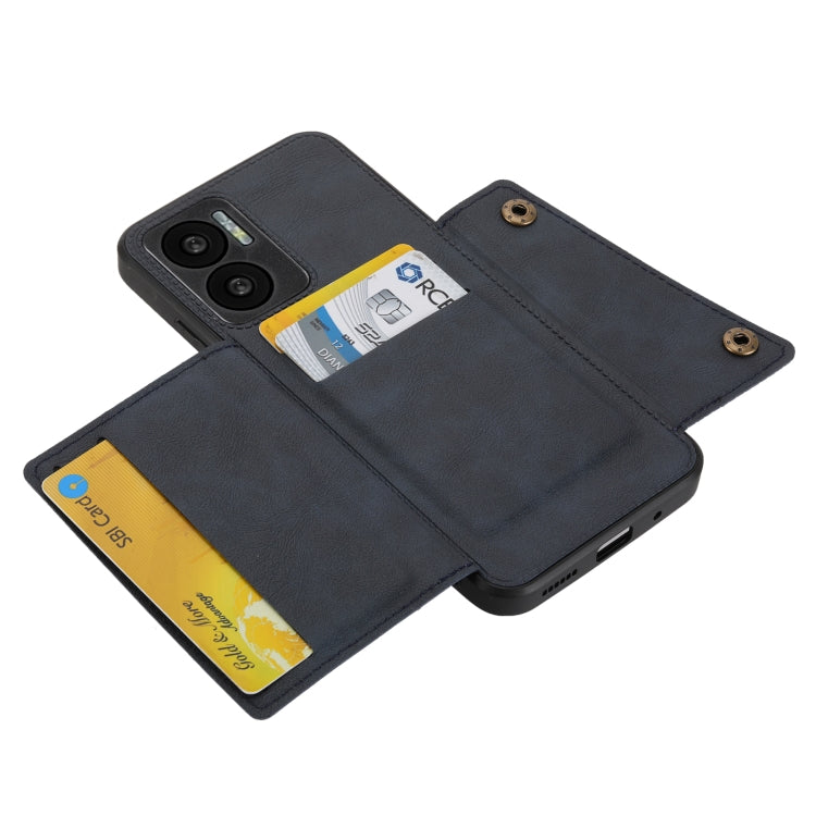 For Xiaomi Redmi Note 11E Double Buckle PU + TPU Shockproof Magnetic Phone Case