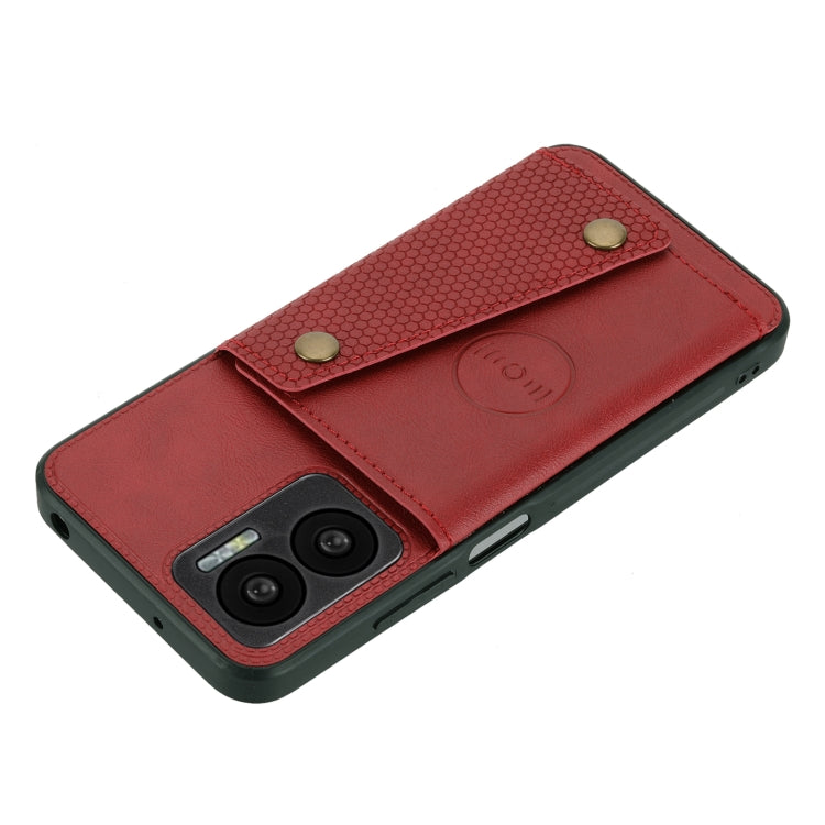 For Xiaomi Redmi Note 11E Double Buckle PU + TPU Shockproof Magnetic Phone Case