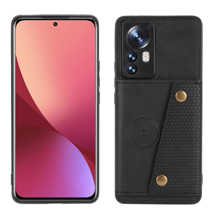 For Xiaomi 12 Double Buckle PU + TPU Shockproof Magnetic Phone Case