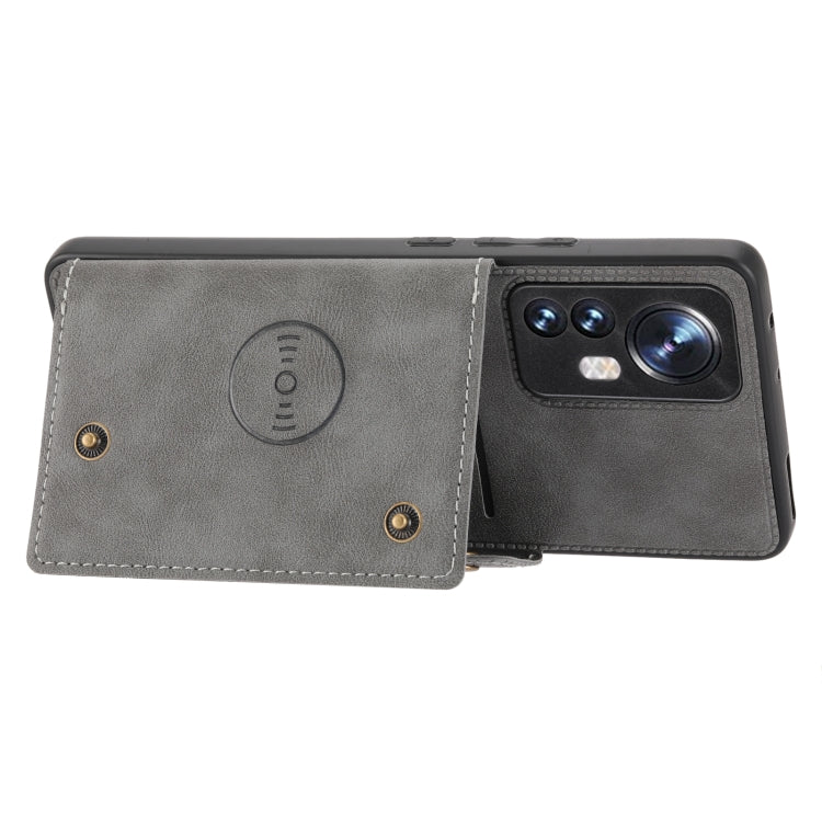 For Xiaomi 12 Double Buckle PU + TPU Shockproof Magnetic Phone Case