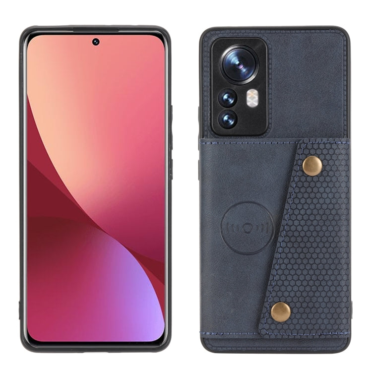 For Xiaomi 12 Double Buckle PU + TPU Shockproof Magnetic Phone Case