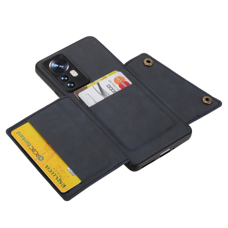 For Xiaomi 12 Double Buckle PU + TPU Shockproof Magnetic Phone Case