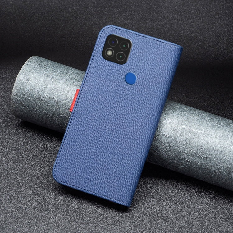 For Xiaomi Redmi 9C / 10A BF13 Color Matching Cross Texture Leather Phone Case