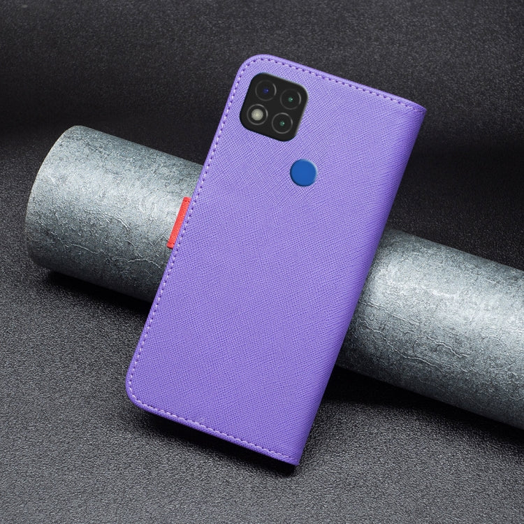 For Xiaomi Redmi 9C / 10A BF13 Color Matching Cross Texture Leather Phone Case