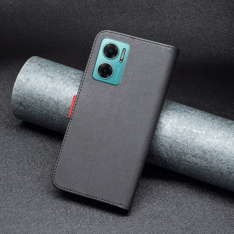 For Xiaomi Redmi 10 5G / Note 11E BF13 Color Matching Cross Texture Leather Phone Case