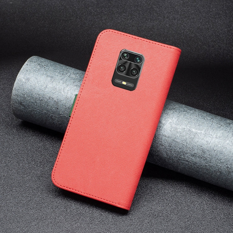 For Xiaomi Redmi Note 9 Pro Max BF13 Color Matching Cross Texture Leather Phone Case