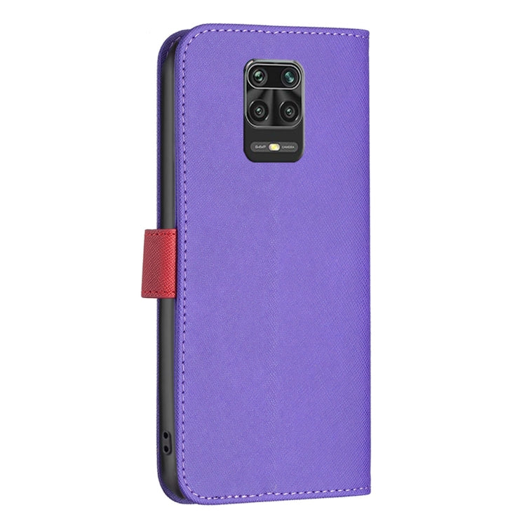 For Xiaomi Redmi Note 9 Pro Max BF13 Color Matching Cross Texture Leather Phone Case