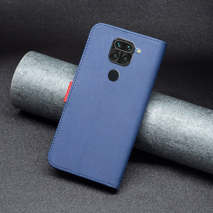 For Xiaomi Redmi Note 9 BF13 Color Matching Cross Texture Leather Phone Case