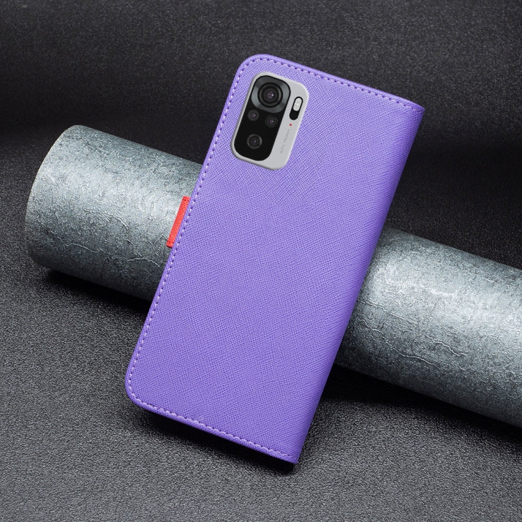 For Xiaomi Redmi Note 10S BF13 Color Matching Cross Texture Leather Phone Case