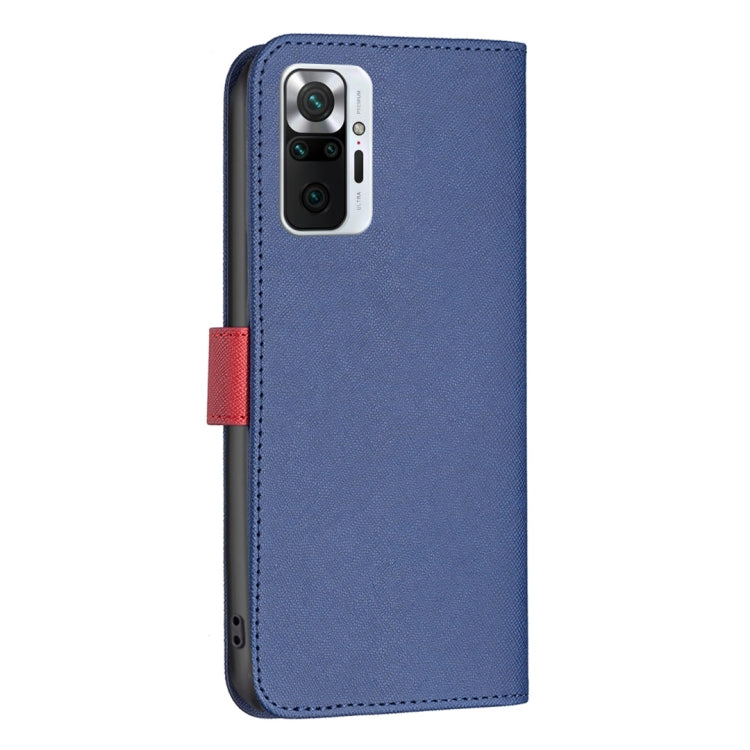 For Xiaomi Redmi Note 10 Pro BF13 Color Matching Cross Texture Leather Phone Case