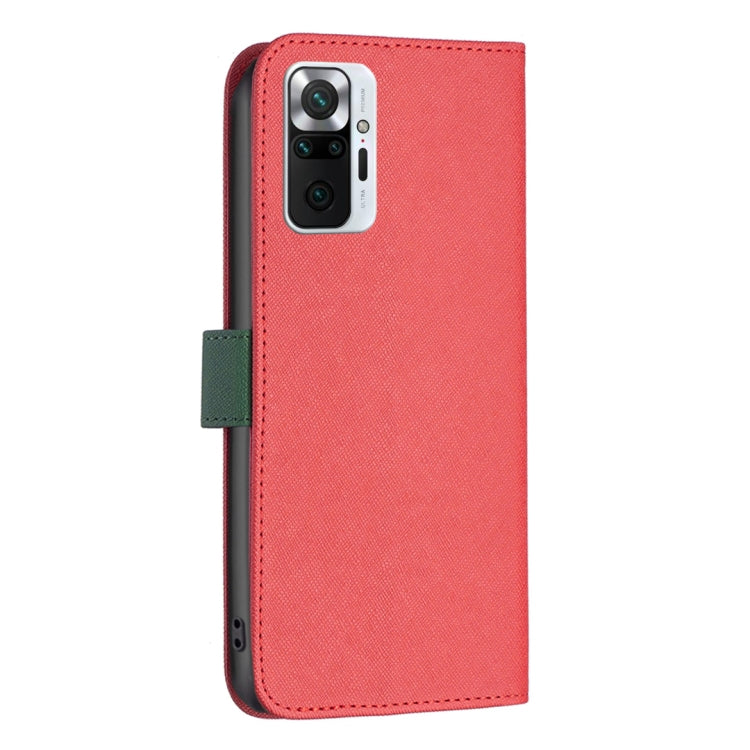 For Xiaomi Redmi Note 10 Pro BF13 Color Matching Cross Texture Leather Phone Case