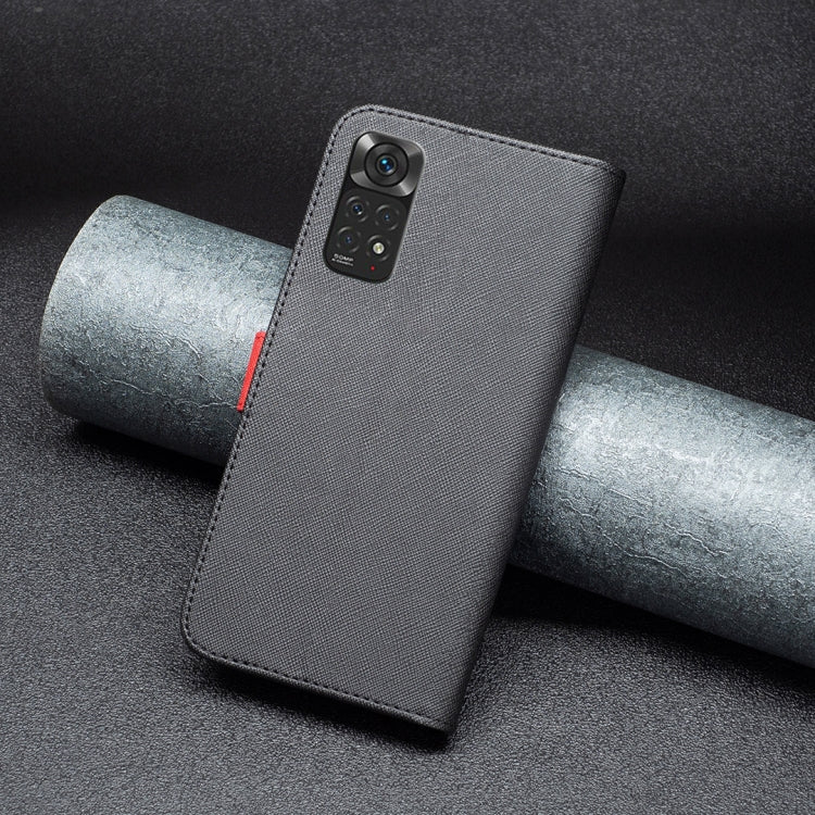 For Xiaomi Redmi Note 11 Global BF13 Color Matching Cross Texture Leather Phone Case