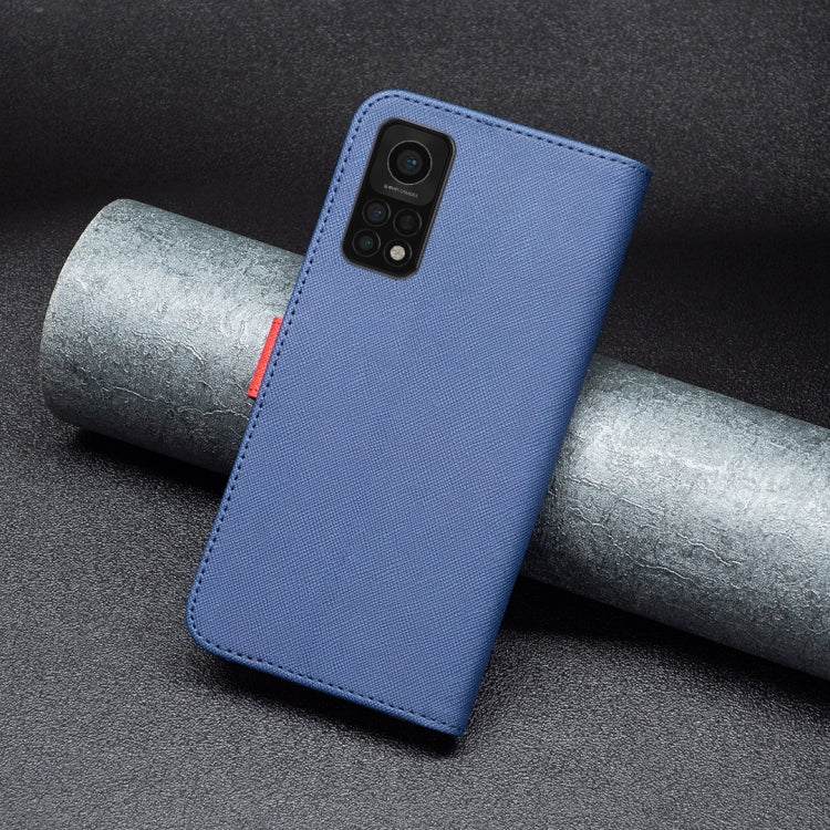For Xiaomi Mi 10T 5G BF13 Color Matching Cross Texture Leather Phone Case
