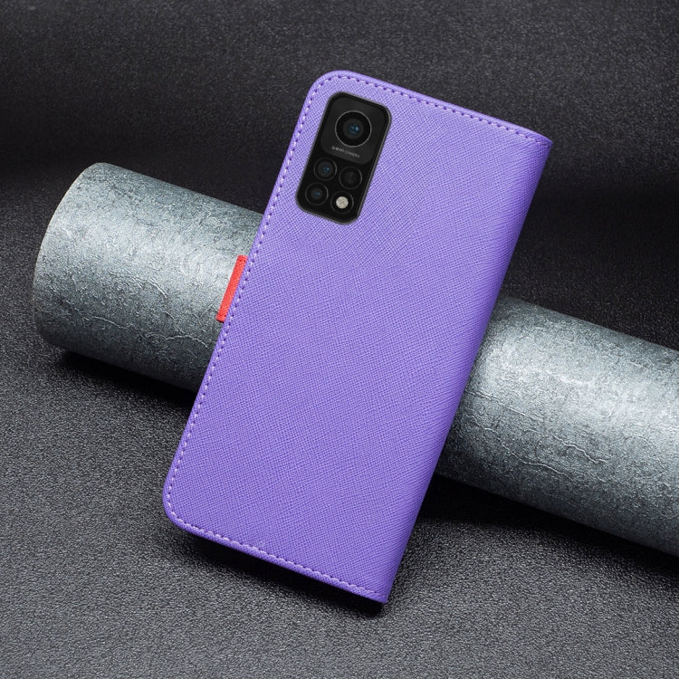 For Xiaomi Mi 10T 5G BF13 Color Matching Cross Texture Leather Phone Case