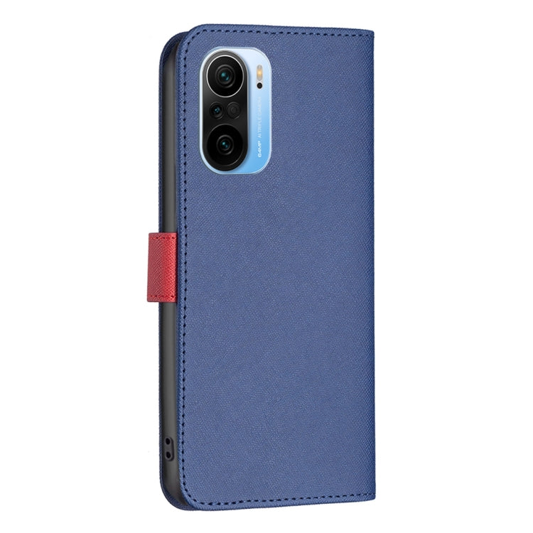 For Xiaomi Mi 11i / Redmi K40 BF13 Color Matching Cross Texture Leather Phone Case