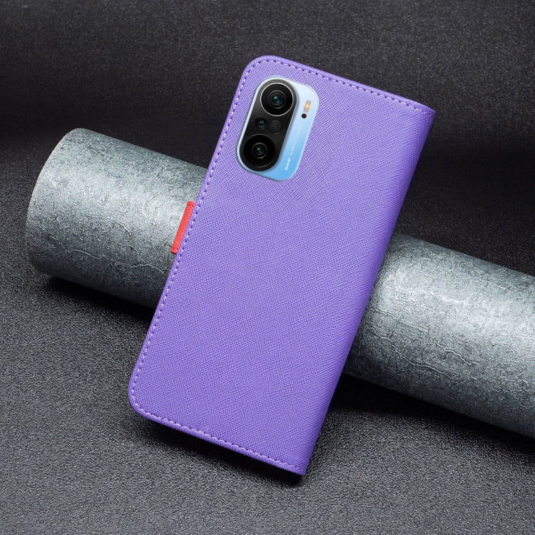 For Xiaomi Mi 11i / Redmi K40 BF13 Color Matching Cross Texture Leather Phone Case