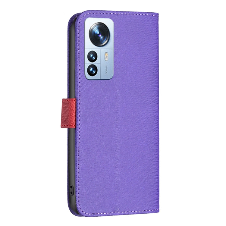 For Xiaomi 12 Pro BF13 Color Matching Cross Texture Leather Phone Case