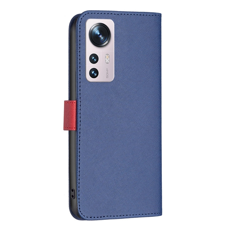 For Xiaomi 12 BF13 Color Matching Cross Texture Leather Phone Case