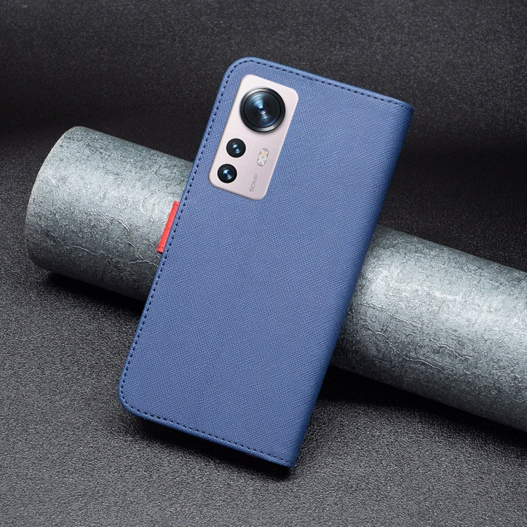 For Xiaomi 12 BF13 Color Matching Cross Texture Leather Phone Case
