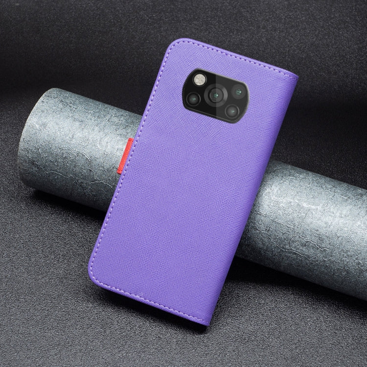 For Xiaomi Poco X3 BF13 Color Matching Cross Texture Leather Phone Case