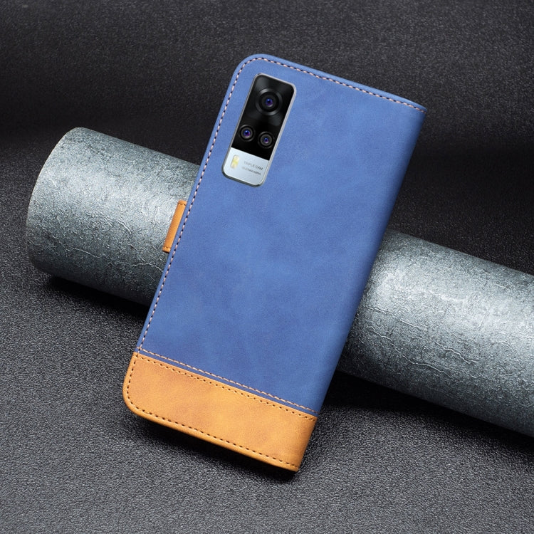 For vivo Y51a / Y51s / Y51 2020 BF11 Color Matching Skin Feel Leather Phone Case