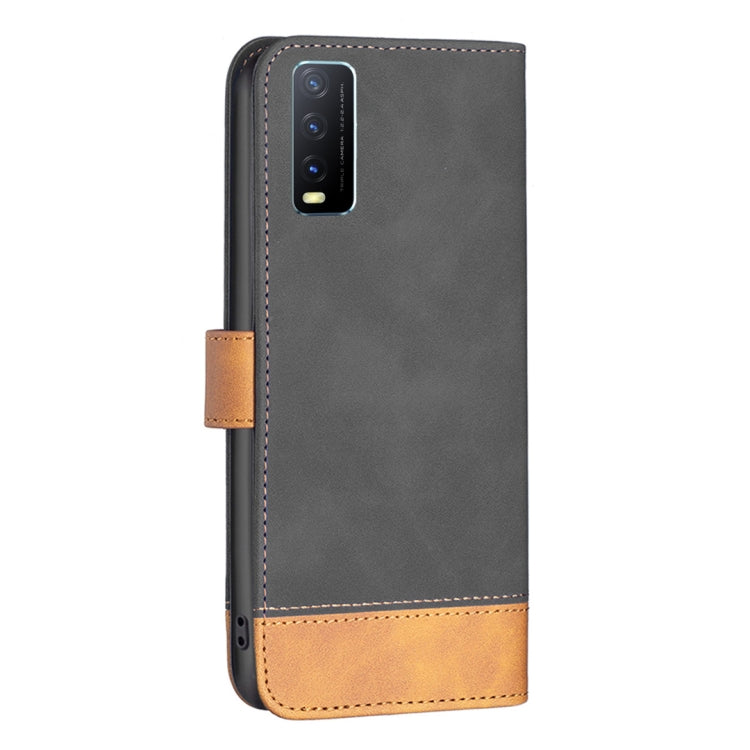 For vivo Y20 BF11 Color Matching Skin Feel Leather Phone Case