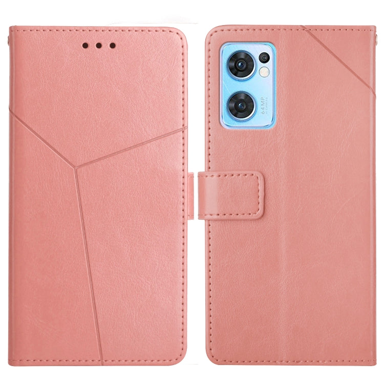 For OPPO Find X5 Lite Y Stitching Horizontal Flip Leather Phone Case