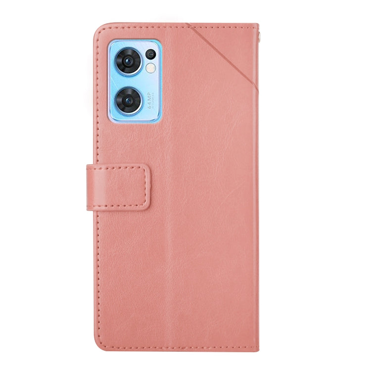 For OPPO Find X5 Lite Y Stitching Horizontal Flip Leather Phone Case