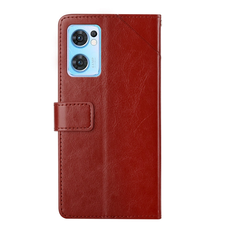 For OPPO Find X5 Lite Y Stitching Horizontal Flip Leather Phone Case