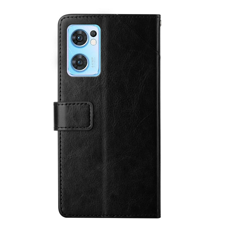For OPPO Find X5 Lite Y Stitching Horizontal Flip Leather Phone Case