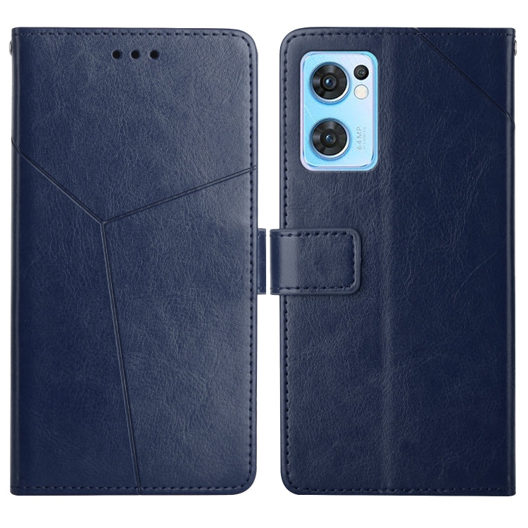 For OPPO Find X5 Lite Y Stitching Horizontal Flip Leather Phone Case