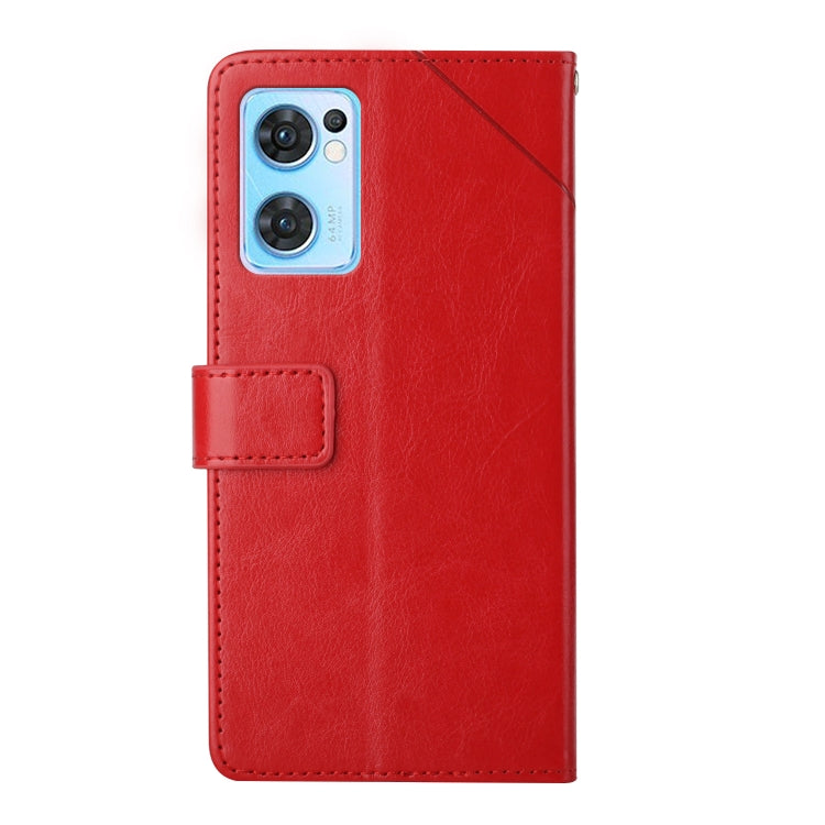 For OPPO Find X5 Lite Y Stitching Horizontal Flip Leather Phone Case