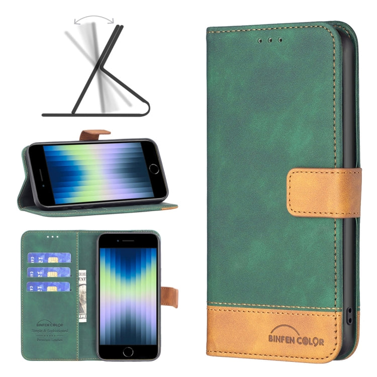 For iPhone SE 2022 / SE 2020 / 8 / 7 BF11 Color Matching Skin Feel Leather Phone Case