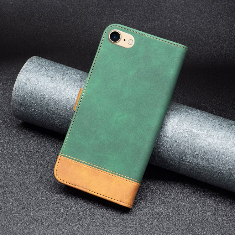 For iPhone SE 2022 / SE 2020 / 8 / 7 BF11 Color Matching Skin Feel Leather Phone Case