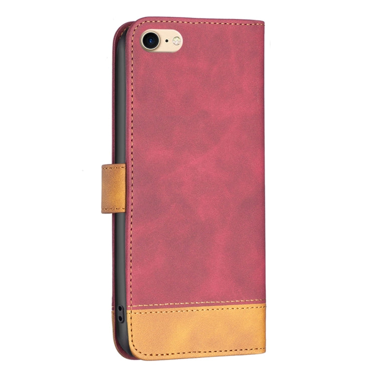 For iPhone SE 2022 / SE 2020 / 8 / 7 BF11 Color Matching Skin Feel Leather Phone Case