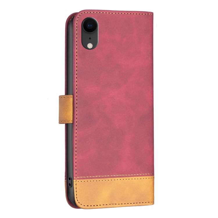 For iPhone XR BF11 Color Matching Skin Feel Leather Phone Case