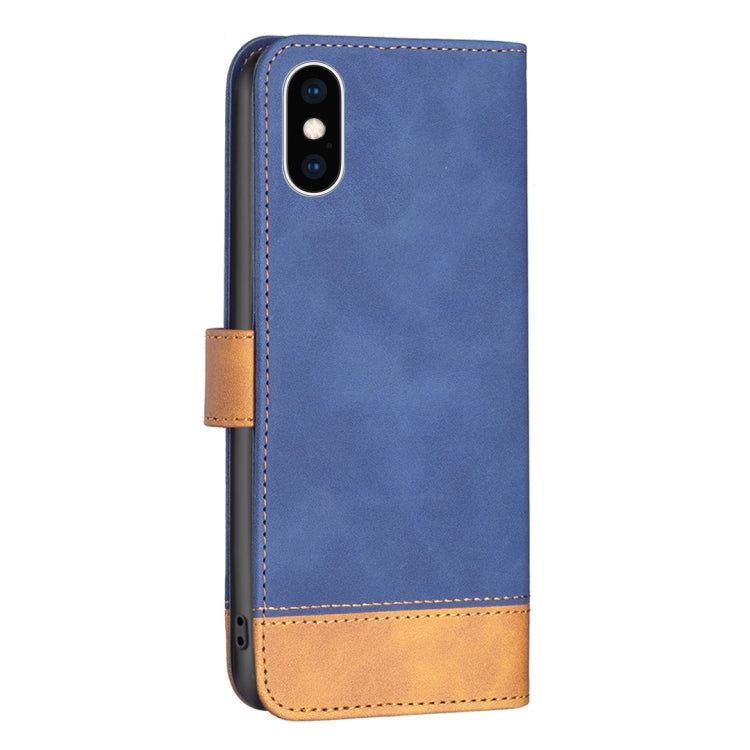 For iPhone XS Max BF11 Color Matching Skin Feel Leather Phone Case