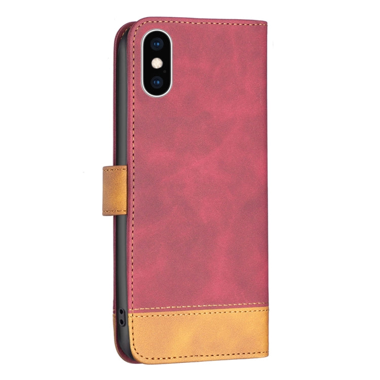 For iPhone X / XS BF11 Color Matching Skin Feel Leather Phone Case