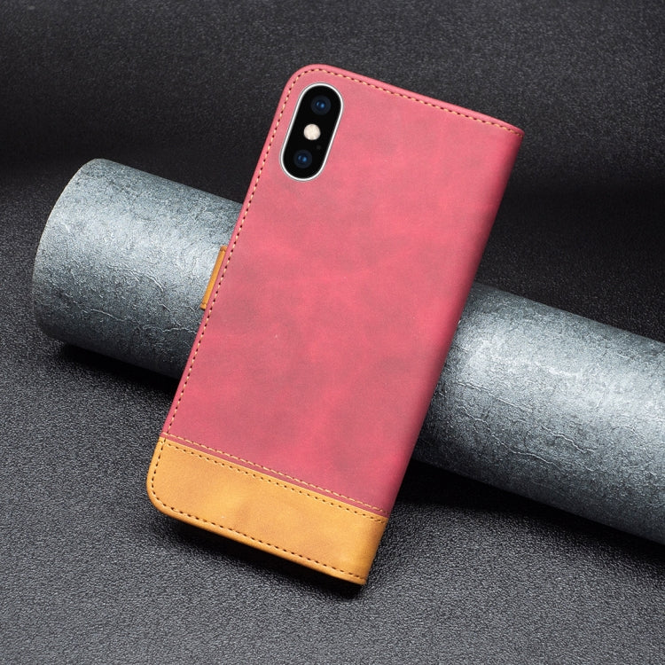For iPhone X / XS BF11 Color Matching Skin Feel Leather Phone Case